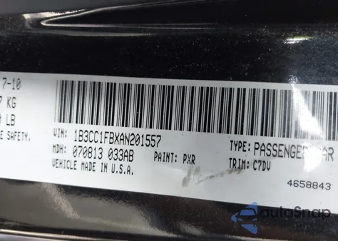 2010 Dodge Avenger Express z USA, uszkodzony, nr VIN 1B3CC1FBXAN201557